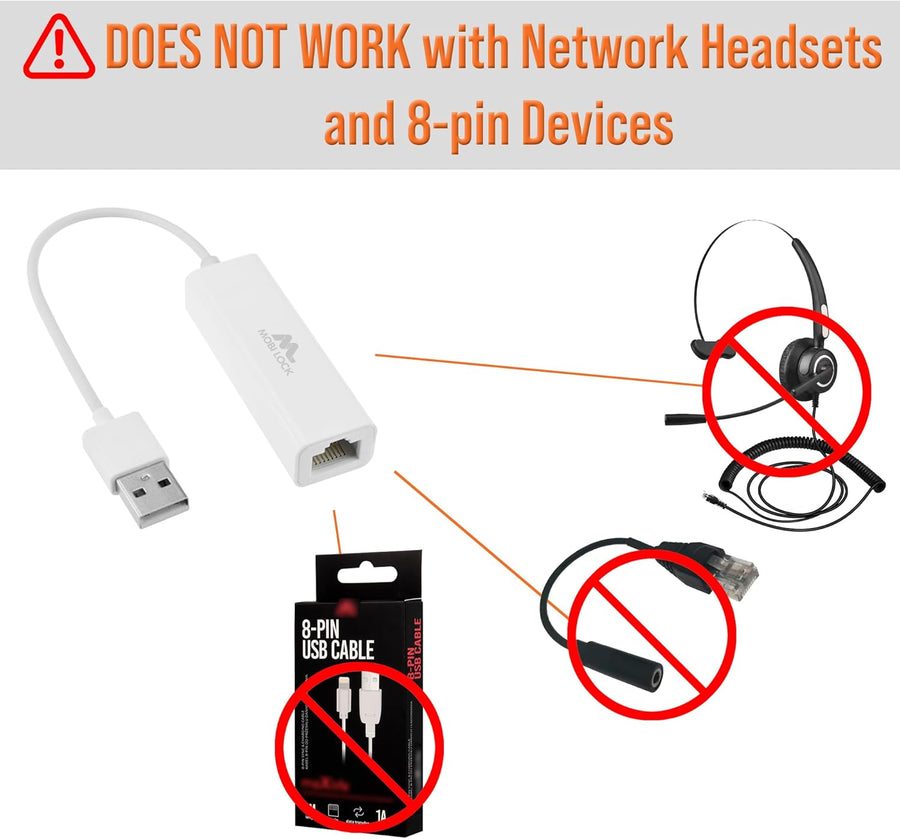 USB Ethernet (LAN) Network Adapter Compatible with Laptops