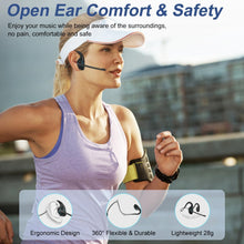 Bluetooth Headset with Microphone, Open Ear Headphones Wireless Noise Cancelling for Phone Laptop PC Computer, 10 Hours Playtime, Lightweight & Comfortable for Office Driving Working Home,black