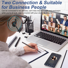 Bluetooth Headset with Microphone, Open Ear Headphones Wireless Noise Cancelling for Phone Laptop PC Computer, 10 Hours Playtime, Lightweight & Comfortable for Office Driving Working Home,black