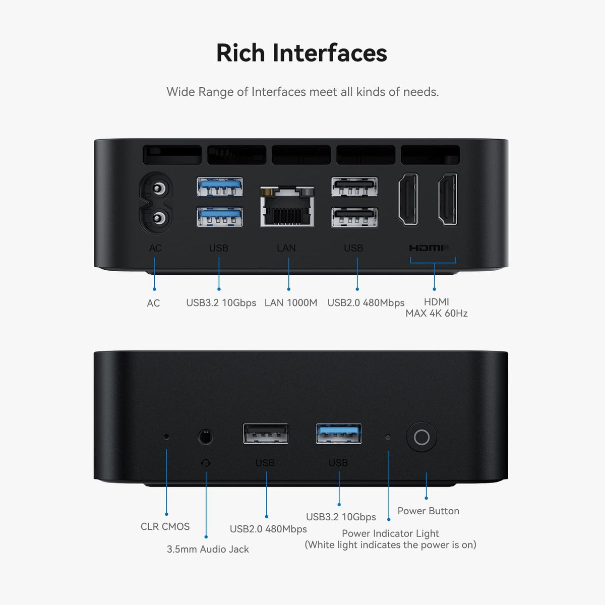 TRIGKEY Key-N Mini PC, Intel 12th Gen N95 Processor(4C/4T, Up to 3.4GHz), Mini Desktop Conputer 16G DDR4 500G PCIEX4 SSD, Support 2*HDMI 4KOutput/1000M LAN/WiFi-5/ BT 5.0/ USB3.2/, Office Mini PC