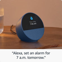 Amazon Echo Spot Smart Alarm Clock with Alexa - Ocean Blue (2024)