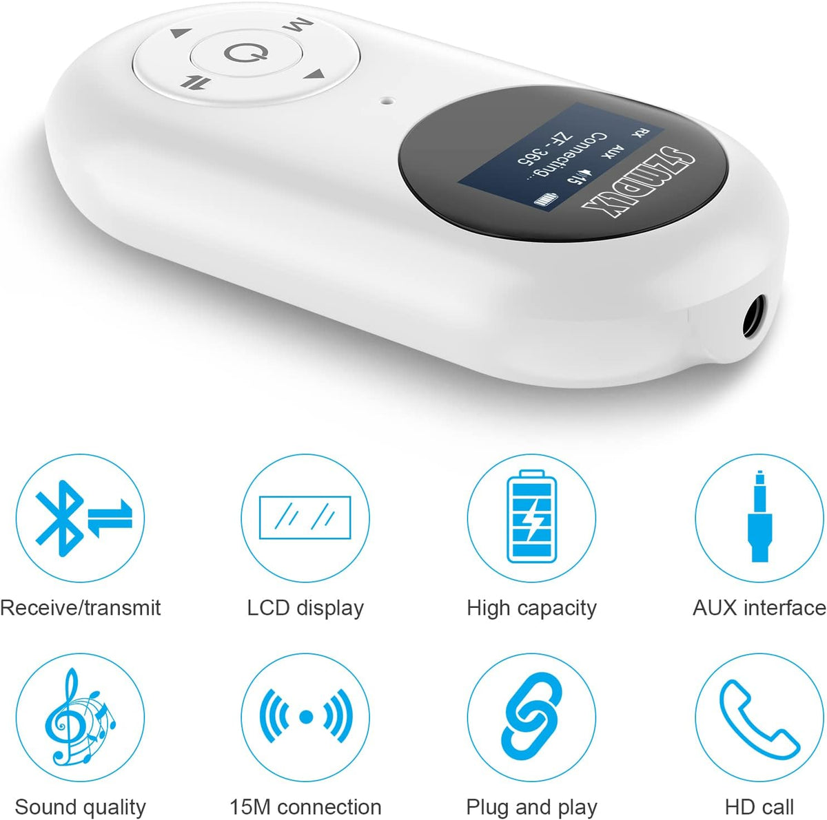 Bluetooth 5.0 Transmitter Receiver 3 in 1, Dual Pairing Blutooth Transmitter Receiver Wireless Audio Adapter with LCD Display 3.5 mm AUX Stereo Output for TV, PC, Laptop, Headphones, Car, Earbud, MP3