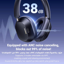 UGREEN HiTune Max5C Headphones Wireless, 75H Playtime, Adaptive Noise Cancelling, Hi-Res Sound Bluetooth 5.4 Over-ear Headsets, Custom EQ Multiple Connection via App, Foldable Retractable Earphones