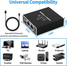 KWSLIN 1000Mbps Network Splitter, RJ45 Ethernet Splitter 1 to 3 High Speed Gigabit LAN Internet Splitter for Cat 5/5e/6/7/8, Supports Three Devices Working Simultaneously