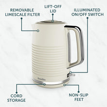 Breville VKT251 Kettle, 18/8 Stainless Steel, Cream