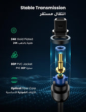 UGREEN Toslink Audio Optical Cable Male to Male Optical Audio Adapter Cable Compatible with PS4,VD/CD player,Blu-ray players,Game console (1M)