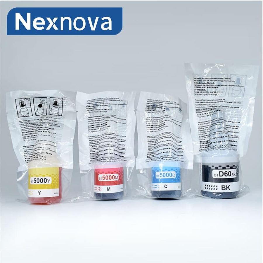 Nexnova® Ink BTD60 BT5000 for Brother Pack of 4 Black Cyan Magenta Yellow for DCP