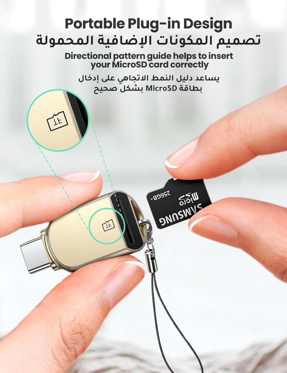 UGREEN Mini Micro SD Card Reader USB C Aluminum TF Memory Card Adapter Compatible for Micro SD, SDXC, TF for iPhone 16/15, MacBook Pro 13/15/16/iPad Pro,S23Ultra S21+/S20/S10