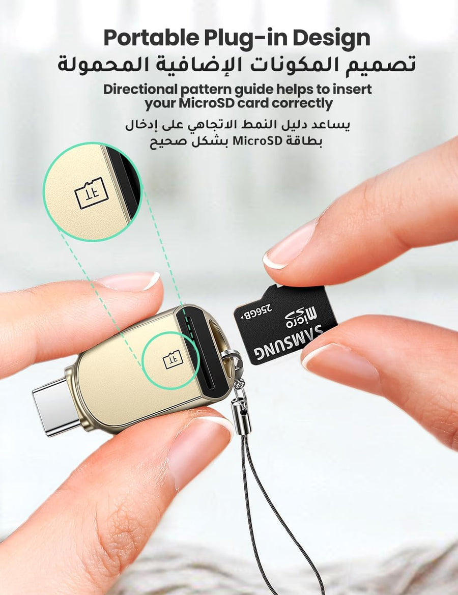 UGREEN Mini Micro SD Card Reader USB C Aluminum TF Memory Card Adapter Compatible for Micro SD