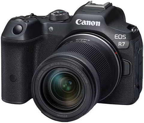 Canon EOS R7 Mirrorless Camera, 32.5MP APS-C CMOS Sensor, Vari-Angle Touchscreen LCD, DIGIC X Processing 2.36m-Dot EVF, RF-S 18-150mm STM Lens, Black | 5137C019AA / DS126841