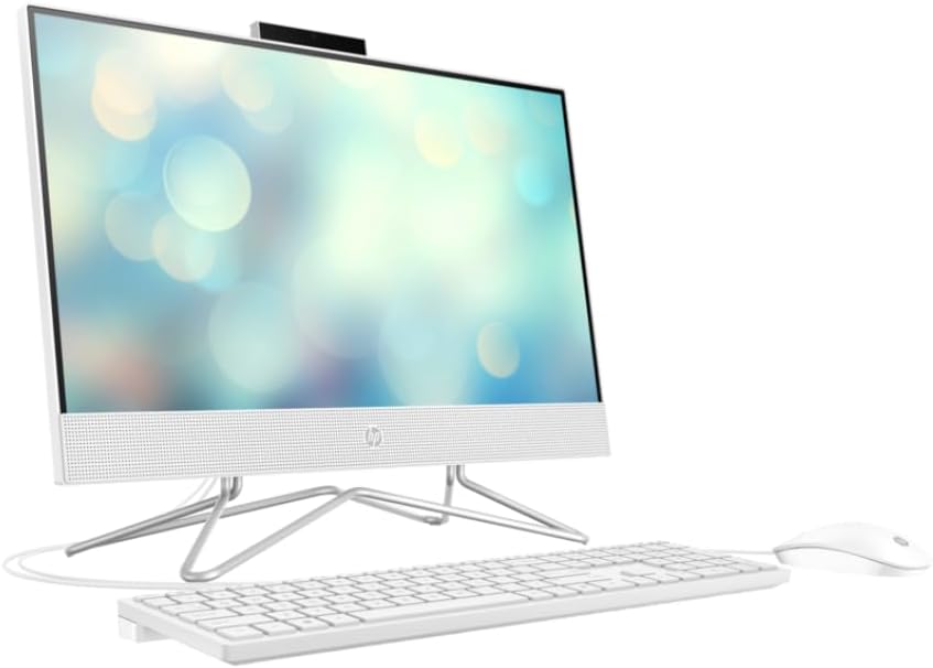HP 2023 Newest All-in-One 22-inch Desktop, 12th Generation Intel Core i5-1235U processor 8GB DDR4 RAM 512GB NVMe SSD Intel Iris Xᵉ Graphics| 21.5" FHD Display| Windows 11 Pro, Starry White (Upgraded)