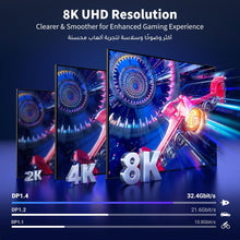 UGREEN 8k DP to DP Cable 2M, 1.4 DisplayPort Cable 8k@60Hz/4k@240Hz/2k@240/2k@165Hz, 8k Male to Male Cable Nylon Braided for Gaming monitor, Samsung PC, ThinkVision G32qc/Y27qf, DELL S2421HS/S2721DS