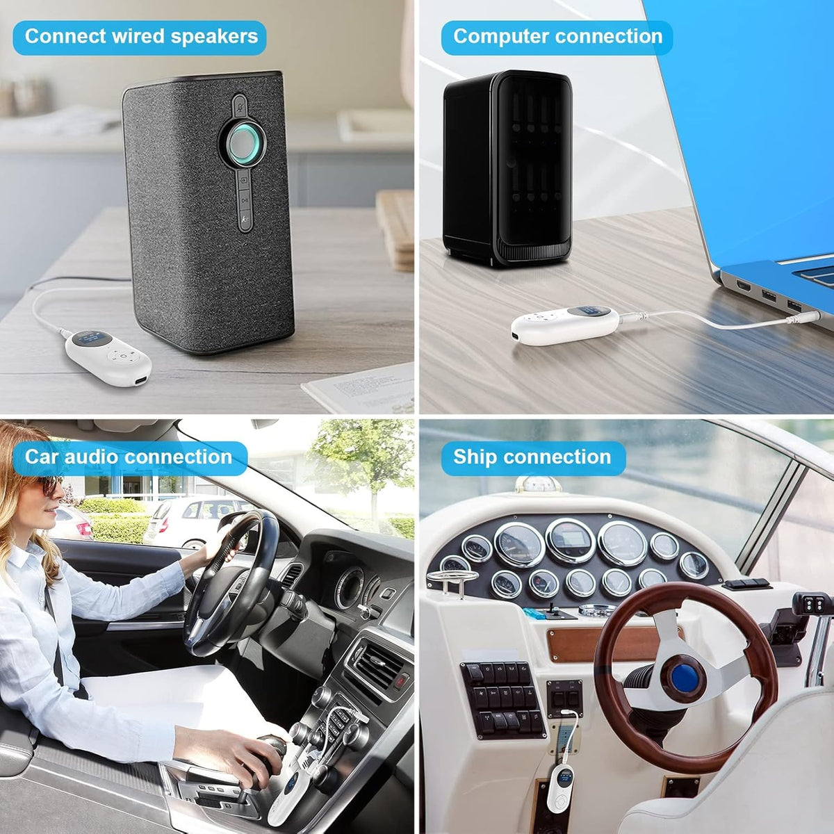 Bluetooth 5.0 Transmitter Receiver 3 in 1, Dual Pairing Blutooth Transmitter Receiver Wireless Audio Adapter with LCD Display 3.5 mm AUX Stereo Output for TV, PC, Laptop, Headphones, Car, Earbud, MP3