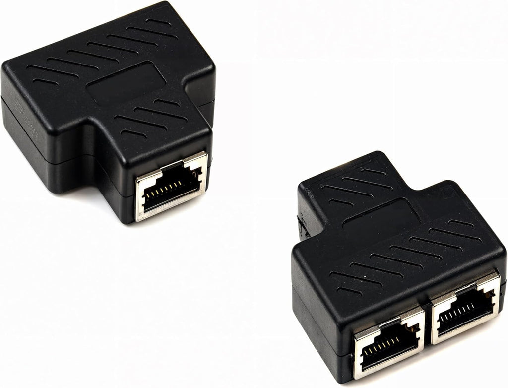 RJ45 Splitter Adapter, Splitter Ethernet Socket Connector Adapter 1 PairEthernet Splitter 1 to 2 Network Adapter CAT 5/CAT 6 LAN