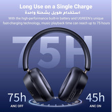 UGREEN HiTune Max5C Headphones Wireless, 75H Playtime, Adaptive Noise Cancelling, Hi-Res Sound Bluetooth 5.4 Over-ear Headsets, Custom EQ Multiple Connection via App, Foldable Retractable Earphones
