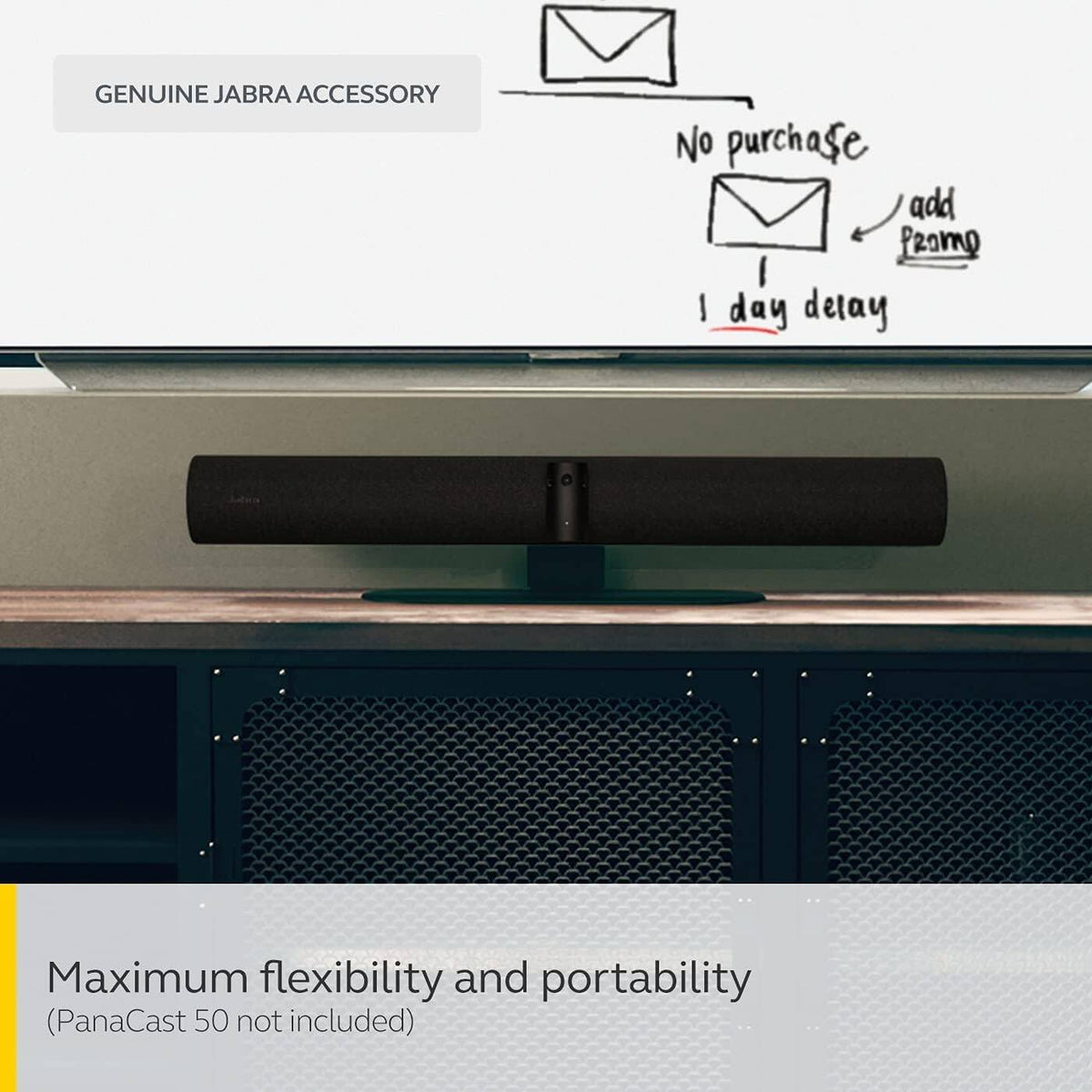 Jabra PanaCast 50 Table Stand, Allows PanaCast 50 to be Used as a Free-Standing Unit, Ideal for Travelling and for Use in Multiple Locations, Compact Design, Gray | 14207-75