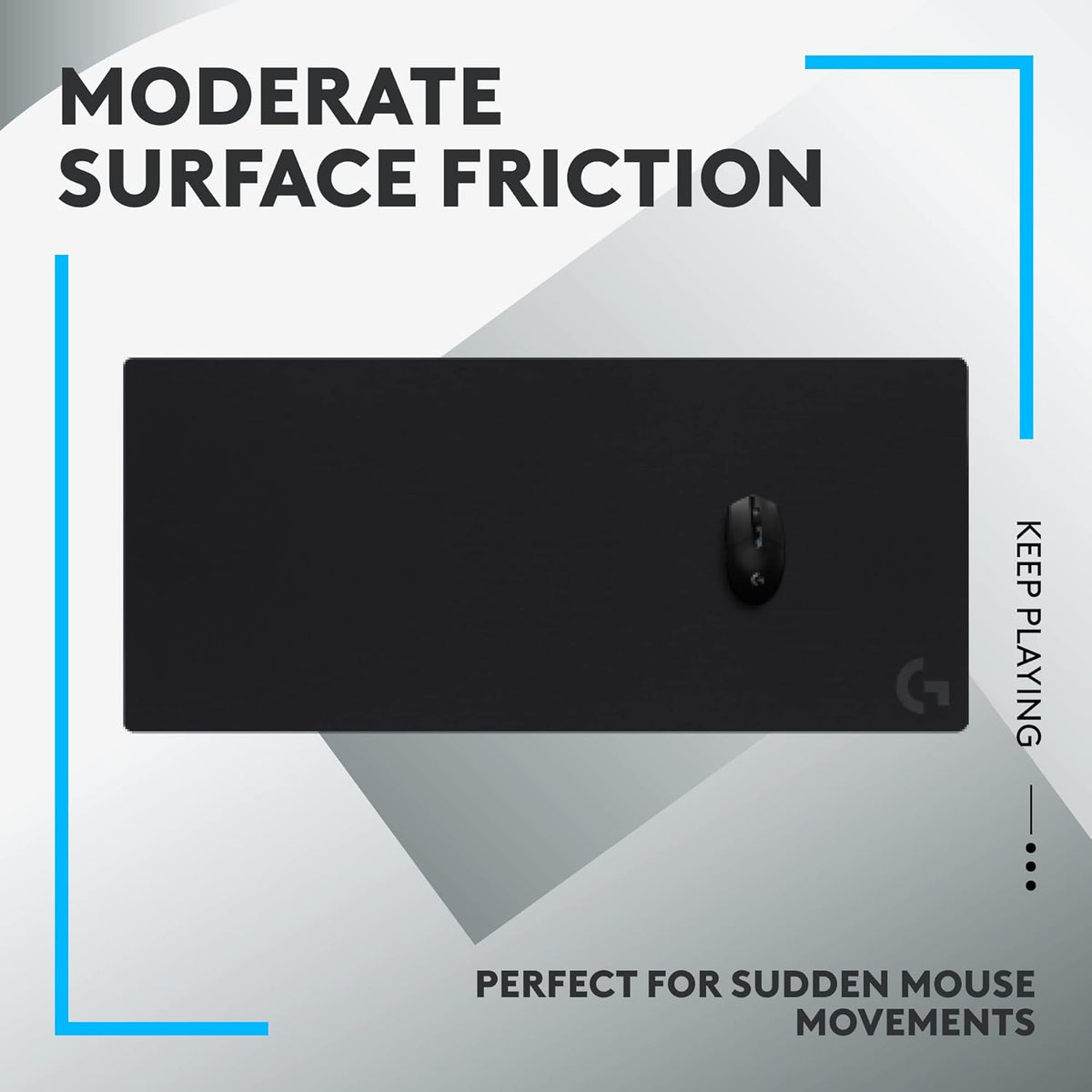 Logitech G840 Extra Large Gaming Mouse Pad, Optimised for Gaming Sensors, Moderate Surface Friction, Non-Slip Mouse Mat, Mac and PC Gaming Accessories, 900 x 400 x 3 mm