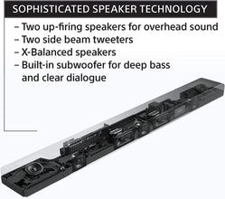 Sony HT-A5000 5.1.2ch Dolby Atmos Sound Bar Surround Home Theater with DTS:X and 360 Spatial Mapping works Alexa Google Assistant