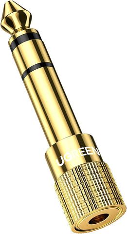 UGREEN Audio Adapter 6.35mm (1/4 inch) Male to 3.5mm (1/8 inch) Female Stereo Audio Adapter Gold Plated Compatible with Amplifier Speaker Digital Piano Guitar, PC, TV, MP3, Tablet and Phone-1 Pack