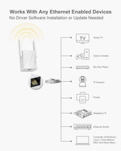 BrosTrend AC1200 WiFi to Ethernet Adapter, 1200Mbps Dual Band Universal Wireless Bridge for Printer, Smart TV, Blu-Ray Player, PlayStation, Xbox, etc, WPS Easy Setup, Connect a Wired Device to Wi-Fi