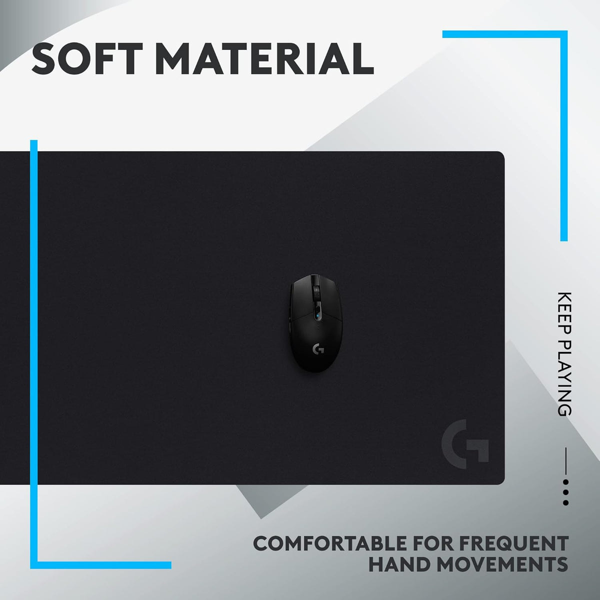 Logitech G840 Extra Large Gaming Mouse Pad, Optimised for Gaming Sensors, Moderate Surface Friction, Non-Slip Mouse Mat, Mac and PC Gaming Accessories, 900 x 400 x 3 mm