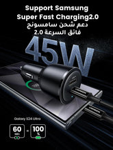 UGREEN Car Charger 63W for Samsung S25 Ultra, Car Battery Charger Type C Fast Charging, Samsung Super Fast 45W PPS Dual USB Phone Adapter, for Galaxy S25/S24/S23 Ultra, iPhone 16/15 Series, Macbook