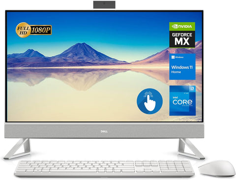 Dell Inspiron 7000 All-in-One Desktop, 27'' FHD Touchscreen, 12th Gen Intel Core i7-1255U, GeForce MX550, 32GB RAM, HDMI, RJ-45, WiFi 6, Windows 11 Home, White