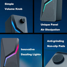 TERRIFI Computer Speakers, PC Gaming Speakerswith Enhanced Bass and Volume Control, Stereo 2.0 USB Powered 3.5mm AuxMultimedia Speakers for Laptop Desktop Tablets Phone