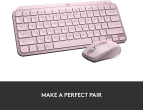 Logitech MX Keys Mini Minimalist Wireless Illuminated Keyboard, Compact, Bluetooth, Backlit, USB-C, Compatible with Apple macOS, iOS, Windows, Linux, Android, Metal Build - Rose