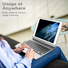 TQQ Touchpad Keyboard Case for iPad 10.2 9th/8th/7th Gen, Keyboard Case for iPad 9th Generation/8th/7th Gen-360° Rotatable Protective Cover with Pencil Holder (Gray)