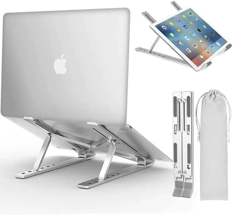 Adjustable Laptop Stand, Portable Aluminium Laptop Riser Laptop Holder for Desk, Foldable Ventilated Cooling Computer Support Stand for Apple MacBook Pro/Air, HP, Sony, Dell, Notebook Stand and more.