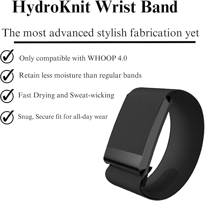 HydroKnit Wristband - Replacement Fast-Drying Band Compatible with WHOOP 4.0 - Stylish & Affordable Replacement Strap - Breathable Band Strap Including U Shape Connector