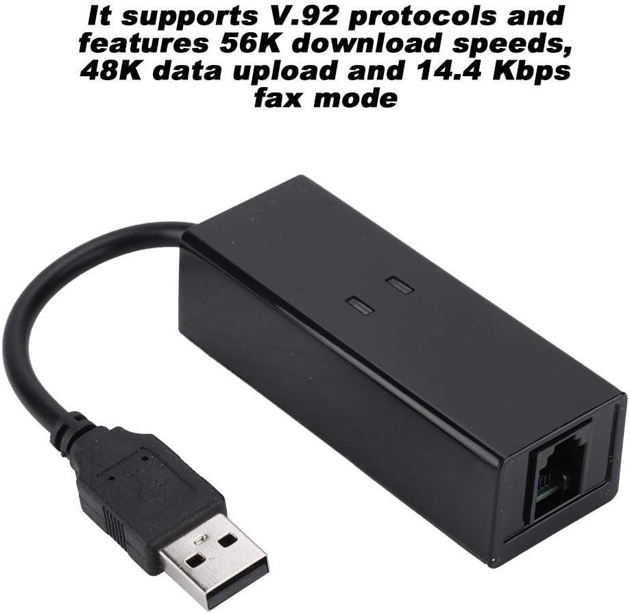 Wendry USB2.0 56K Fax Modem,External Hardware Dial Up V.92 Modem,USB Data Modem,Voice Fax Data Modem/Dongle/Adapter,Computer/Laptop Fax Modem,for Windows 98 SE/ME/2000/XP/Vista/Win 7