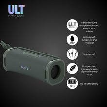 Sony SRSULT10G ULT Field Series Speaker (Forest Gray) Bundle with Hardshell Travel and Protective Case for Bluetooth Speakers (2 Items)