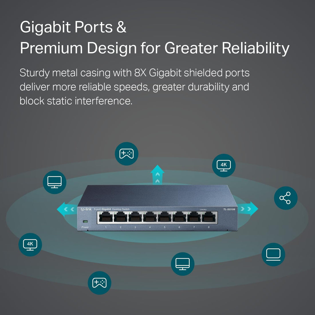 TP-Link 8 Port Gigabit Ethernet Network Switch