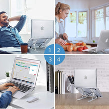 Adjustable Laptop Stand, Portable Aluminium Laptop Riser Laptop Holder for Desk, Foldable Ventilated Cooling Computer Support Stand for Apple MacBook Pro/Air, HP, Sony, Dell, Notebook Stand and more.