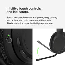 Belkin SoundForm Adapt Wireless Over-Ear Headset, Headphones for Work, Play, Gaming, & Travel with Built-In Boom Microphone - Compatible with iPhone, iPad, Galaxy, and More - Black