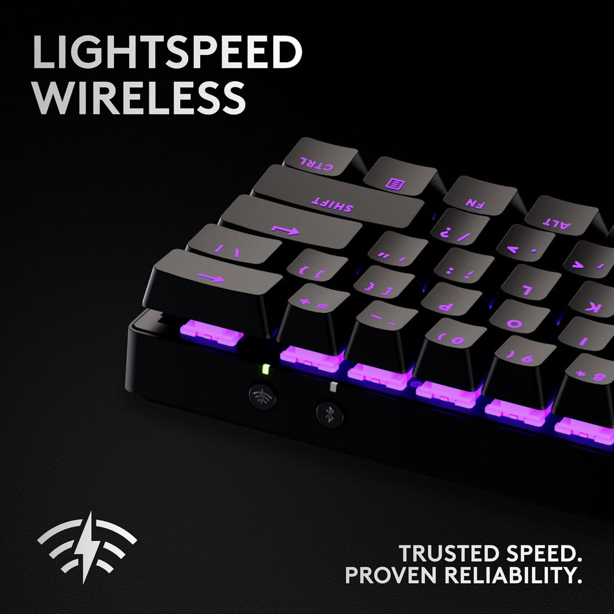 Logitech G PRO X 60 LIGHTSPEED Wireless Gaming Keyboard, Ultra Compact TKL 60% Mechanical Keyboard for Windows PC, LIGHTSYNC RGB, Dual-Shot PBT Keycaps, GX Optical Tactile Switches - Black
