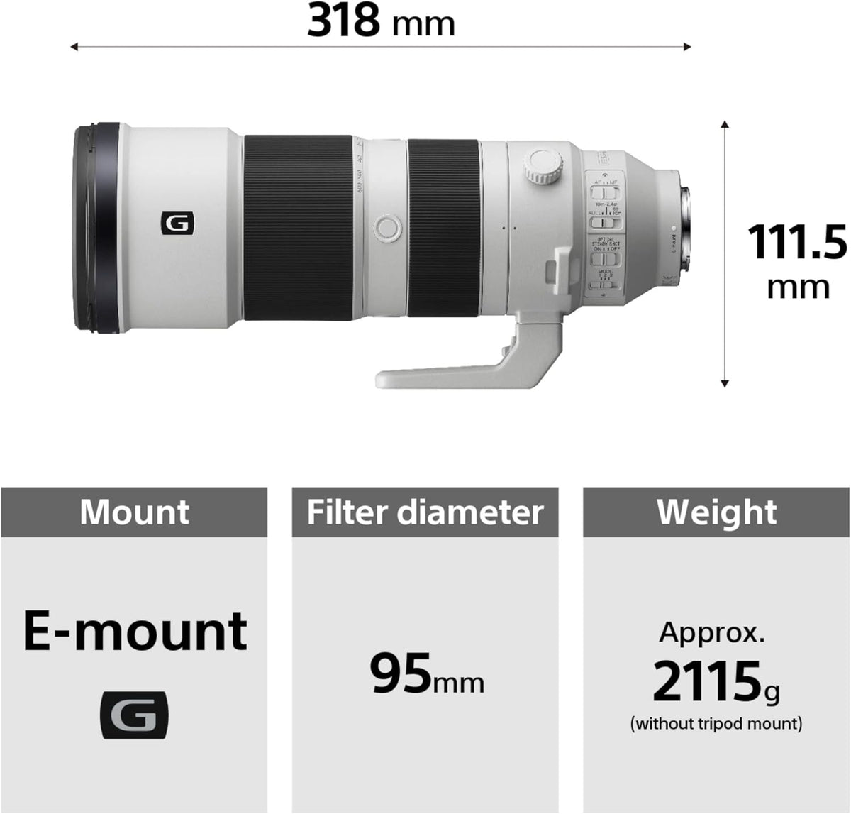 Sony FE 200-600mm F5.6-6.3 G OSS Lens | Super Telephoto Zoom SEL200600G