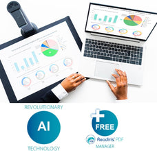 IRIScan Desk Document Scanner, Book Scanner - v7bus:4K UltraHD,24MP, 600dpi,Portable Scanner,Visualizer,OCR, AI Flattening, Auto Scan, Erase Fingers, Free Readiris PDF Editor Win Mac