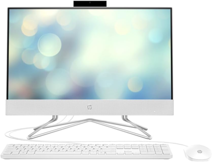 HP 2023 Newest All-in-One 22-inch Desktop, 12th Generation Intel Core i5-1235U processor 8GB DDR4 RAM 512GB NVMe SSD Intel Iris Xᵉ Graphics| 21.5" FHD Display| Windows 11 Pro, Starry White (Upgraded)