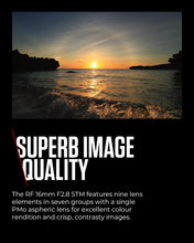 Canon RF 16Mm F2.8 Stm - Ultra-Wide Lens For Canon R System Cameras, Ideal For Volgging, Landscapes And Architecture.