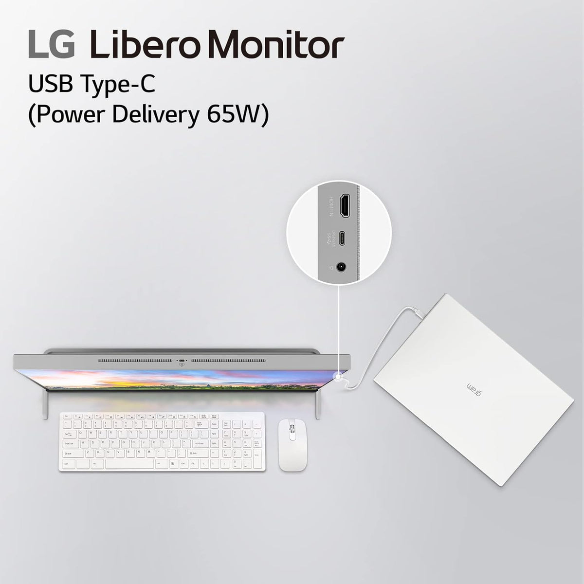 LG 27MQ70QC-S.AUS 27" QHD IPS HDR 10 Libero Monitor with Detachable Full HD Webcam