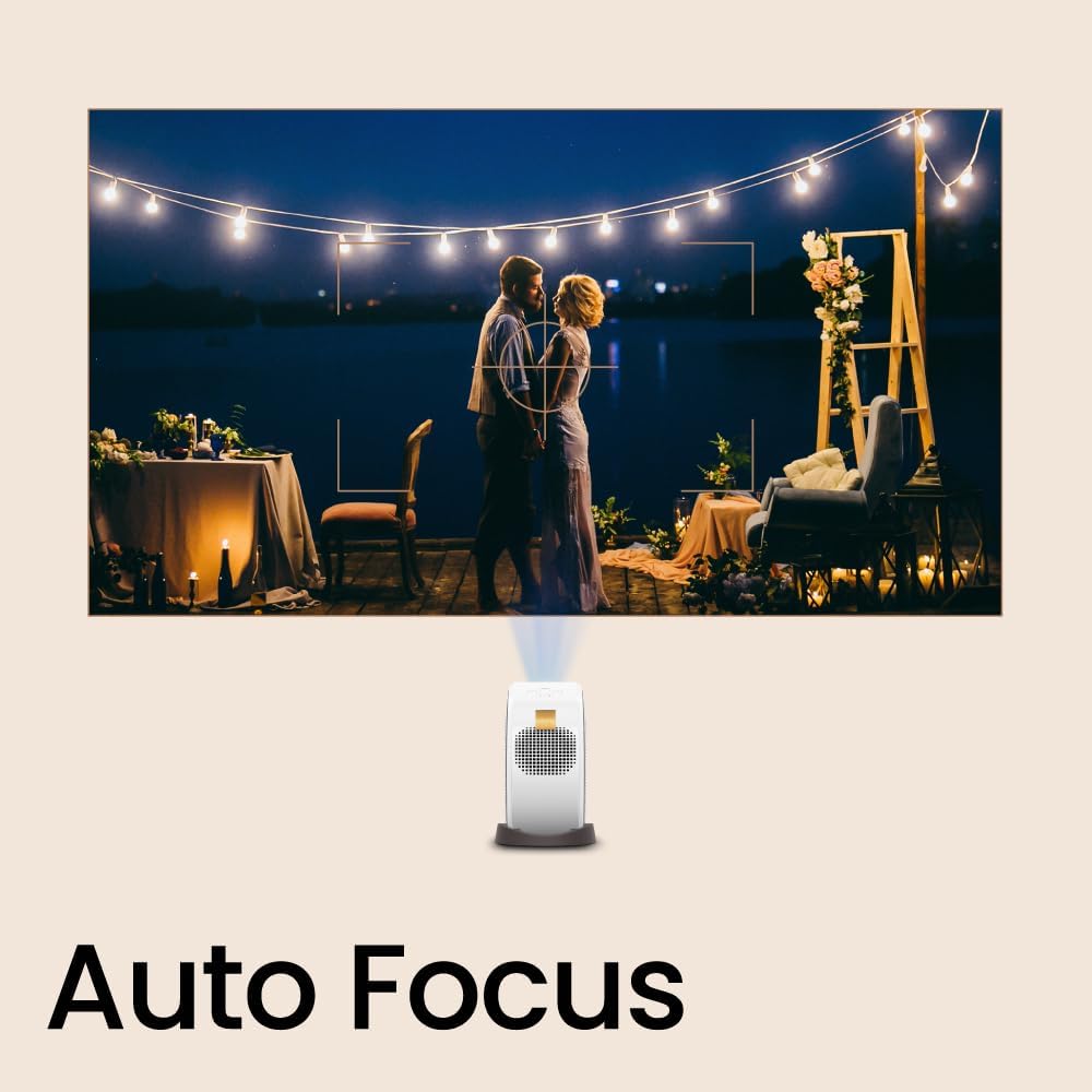 BenQ GV31 Smart Projector 1080p Full HD LED| Rotatable Ceiling Projection | 16W 270° Bass Speaker | Android TV with Netflix | Chromecast, AirPlay | 100" Display | Autofocus, 1D Keystone | HDMI, USB-C