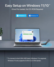 BrosTrend AXE5400 WiFi 6E USB Adapter, Long Range USB WiFi Adapter for PC Desktop Laptop, Tri-Band 6GHz 2402Mbps + 5GHz 2402Mbps + 2.4GHz 574Mbps, Wireless 6 Dongle Wireless Dongle for Windows 11/10