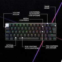 Logitech G PRO X 60 LIGHTSPEED Wireless Gaming Keyboard, Ultra Compact TKL 60% Mechanical Keyboard for Windows PC, LIGHTSYNC RGB, Dual-Shot PBT Keycaps, GX Optical Tactile Switches - Black