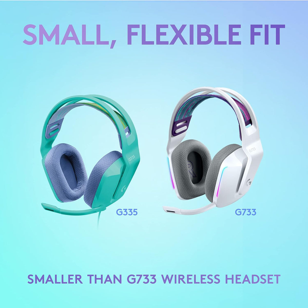 Logitech G Logitech G335 Wired Gaming Headset, with Microphone, 3.5mm Audio Jack, Comfortable Memory Foam Earpads, Lightweight, Compatible with PC, PlayStation, Xbox, Nintendo Switch - Mint