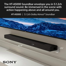 Sony HT-A5000 5.1.2ch Dolby Atmos Sound Bar Surround Home Theater with DTS:X and 360 Spatial Mapping works Alexa Google Assistant
