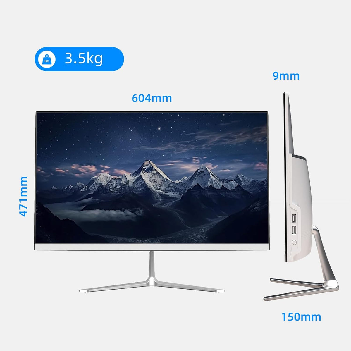 All-in-One Desktop,All-in-one Desktop pc,Intel Quad-Core N5095 Processor,16GB RAM, 512GB SSD, Dual-Band WiFi 2.4/5.0Ghz & Bluetooth 4.2, Windows 11, Includes Keyboard and Mouse Set