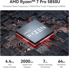 Beelink SER5 Pro Mini PC, AMD Ryzen 7 5850U (8C/16T,Up to 4.3GHz) 32GB DDR4 500GB M.2 PCIe3.0 SSD Mini Desktop Computer Support 4K Triple Display/DP/HDMI/Type-C/WiFi 6/BT5.2